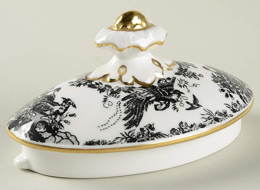 Black Aves (Gold Trim) Lid for Teapot by Royal Crown Derby-1
