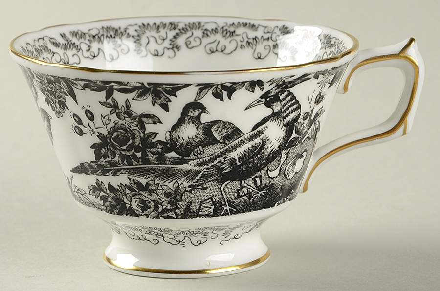 Black Aves (Gold Trim) Footed Cup by Royal Crown Derby-1