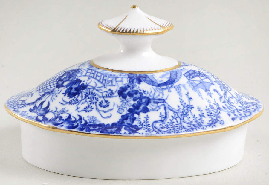 Blue Mikado Lid for Teapot by Royal Crown Derby-1