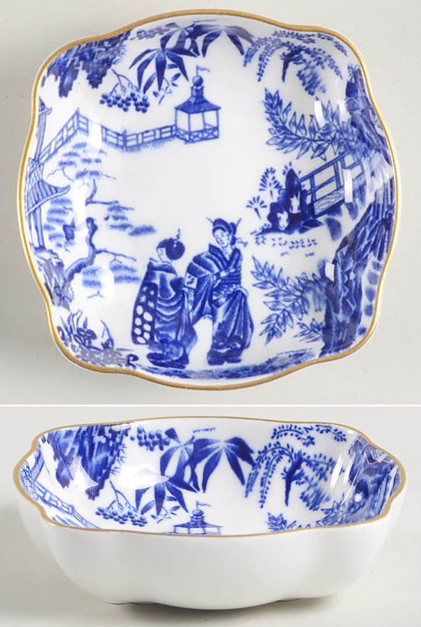 Blue Mikado 3" Square Tray by Royal Crown Derby-1