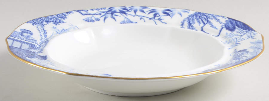 Blue Mikado Muffin Dish No Lid by Royal Crown Derby-1