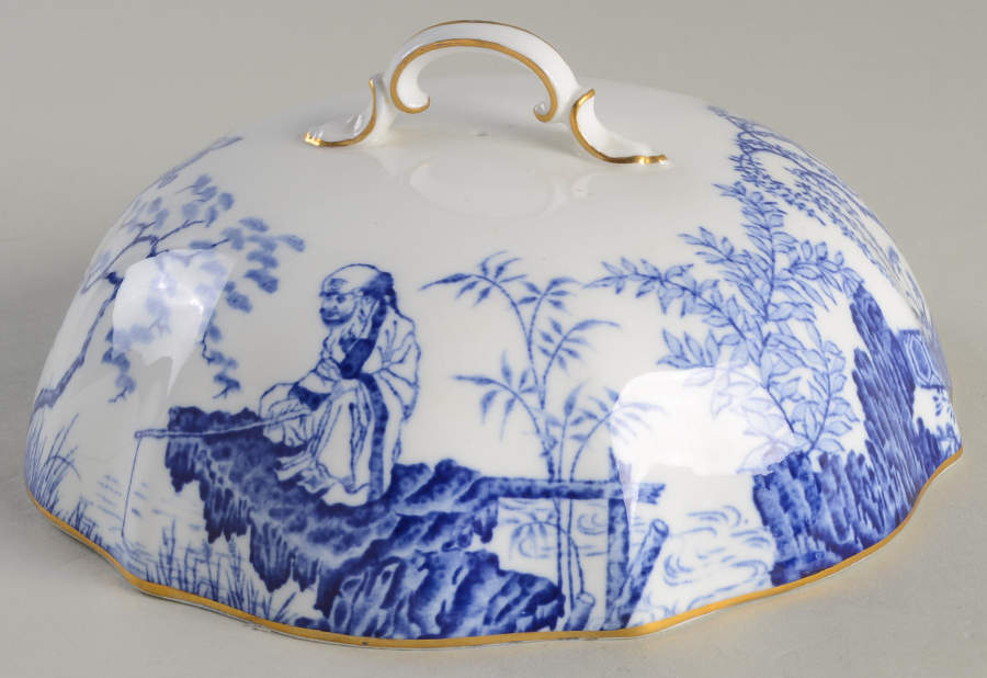 Blue Mikado Lid for Muffin Dish by Royal Crown Derby-1