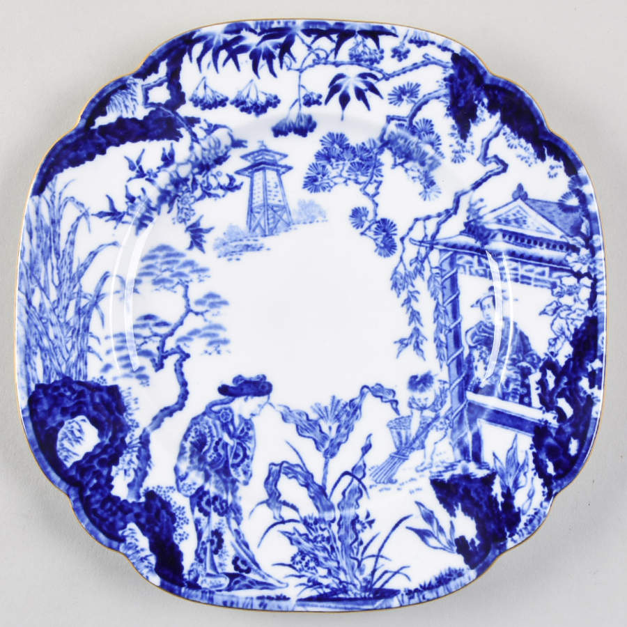 Blue Mikado Square Salad Plate by Royal Crown Derby-1