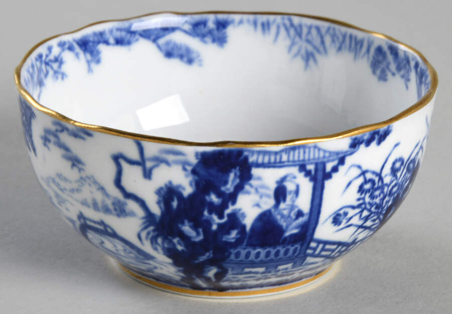 Blue Mikado Mini Open Sugar Bowl by Royal Crown Derby-1
