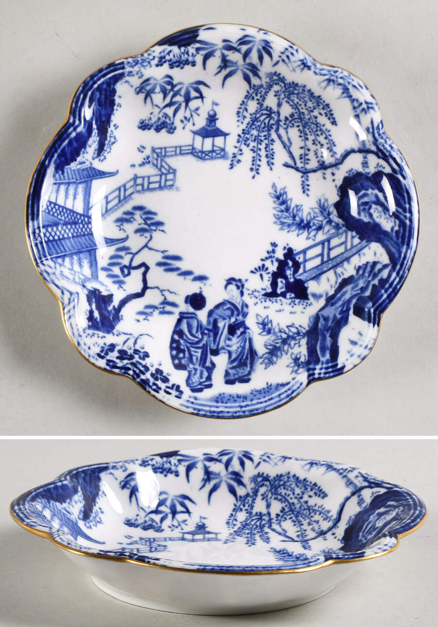 Blue Mikado Nut Dish by Royal Crown Derby-1