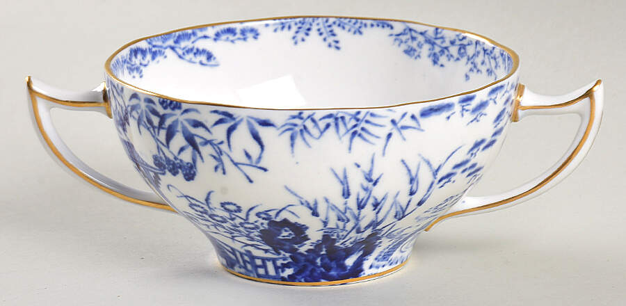Blue Mikado Flat Bouillon Cup by Royal Crown Derby-1