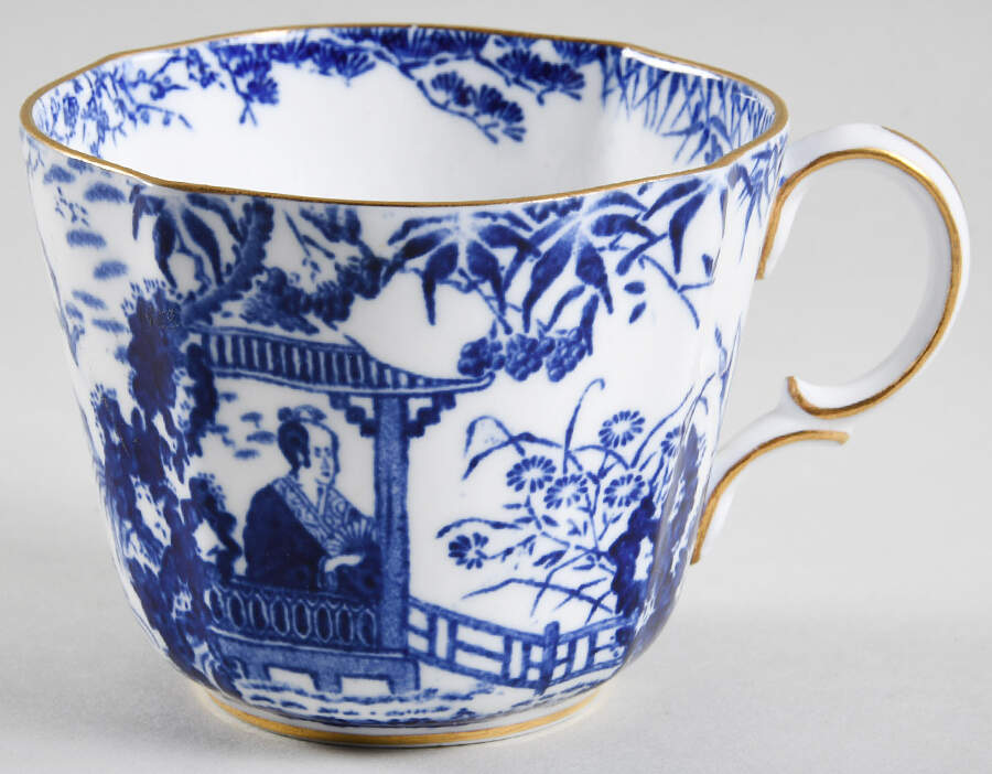 Blue Mikado Flat Cup by Royal Crown Derby-1