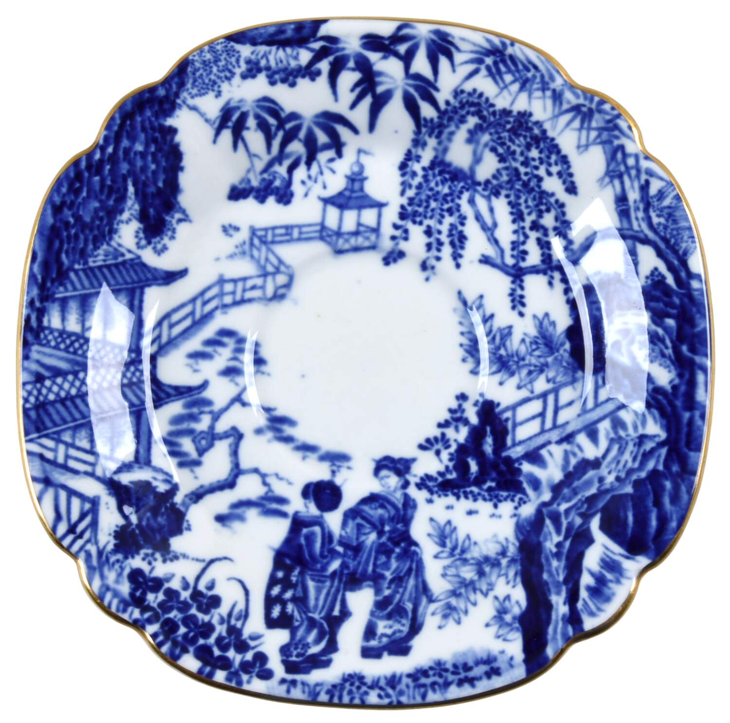 Blue Mikado Saucer for Footed Cup by Royal Crown Derby-1