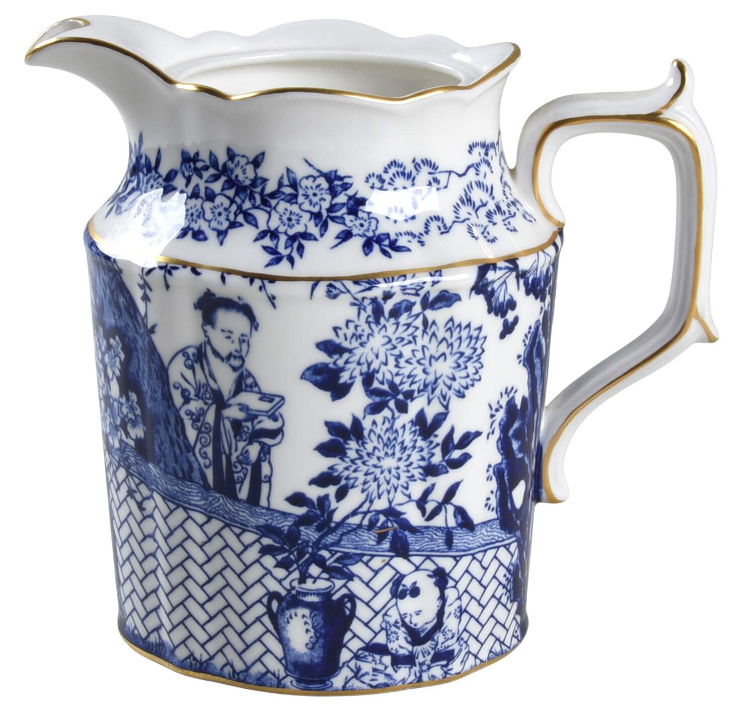 Blue Mikado Hot Water Jug No Lid by Royal Crown Derby-1