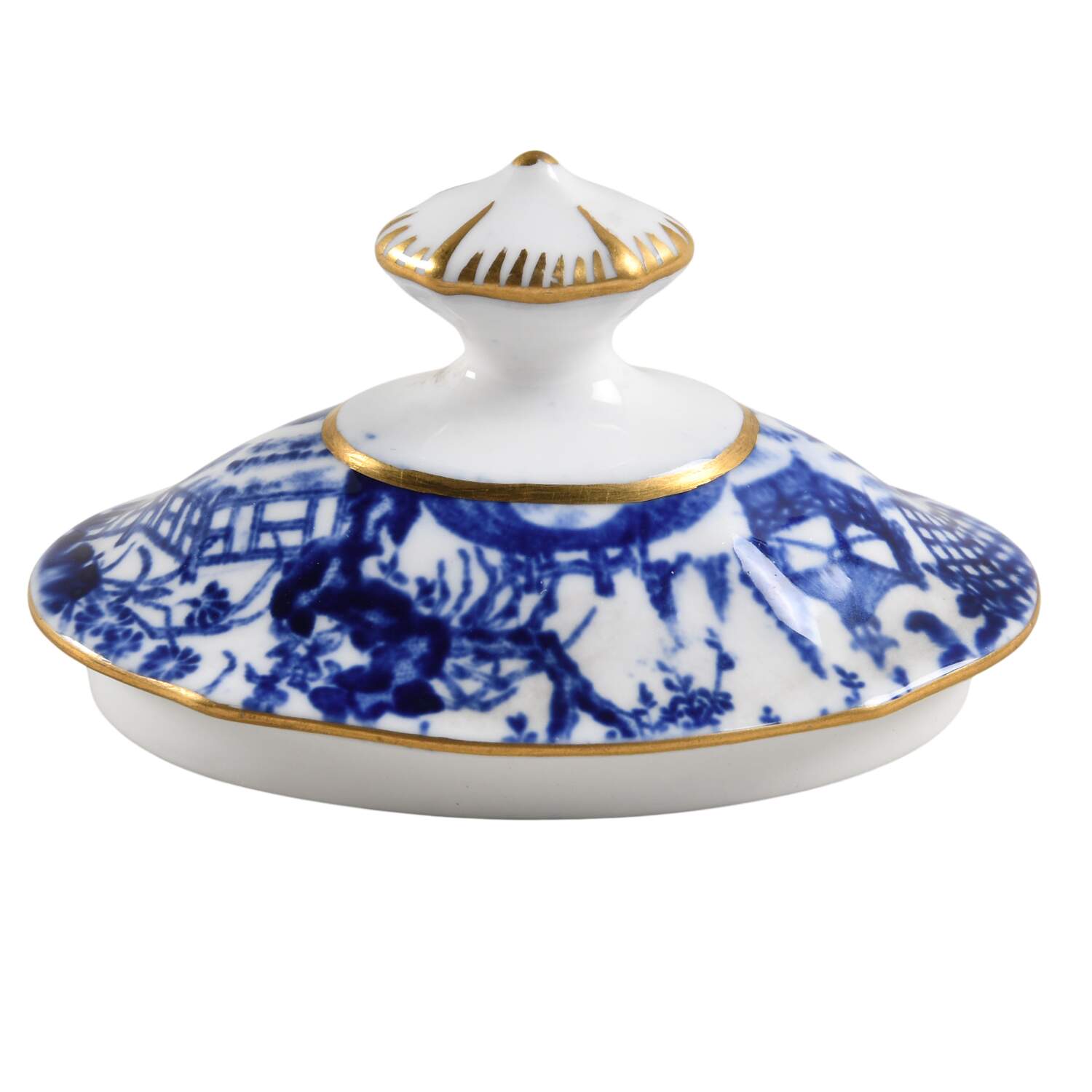 Blue Mikado Lid for Sugar Bowl by Royal Crown Derby-1