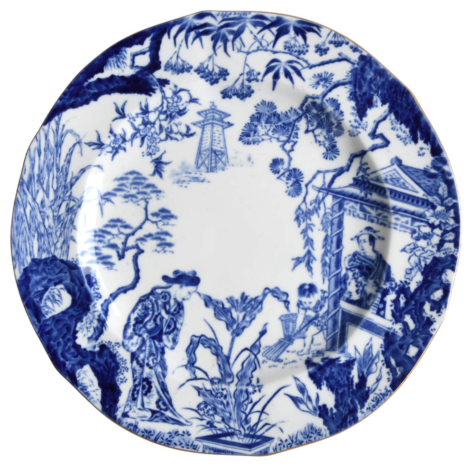 Blue Mikado Salad Plate by Royal Crown Derby-1