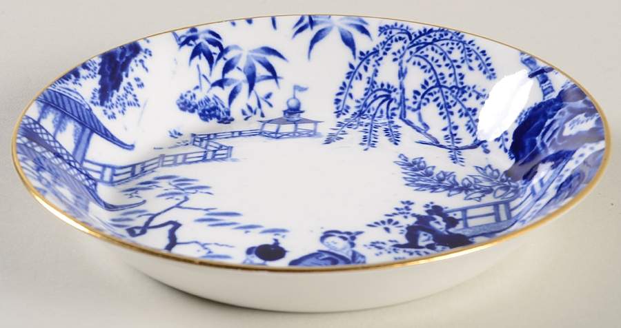 Blue Mikado Fruit/Dessert (Sauce) Bowl by Royal Crown Derby-1