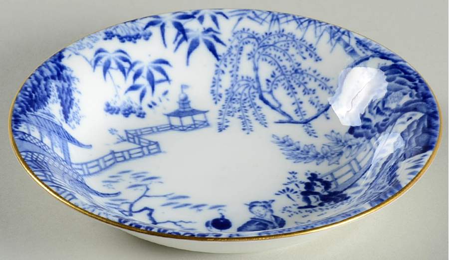 Blue Mikado Fruit/Dessert (Sauce) Bowl by Royal Crown Derby-1