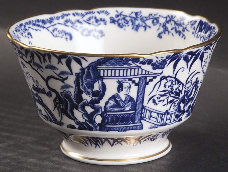 Blue Mikado Mini Open Sugar Bowl by Royal Crown Derby-1