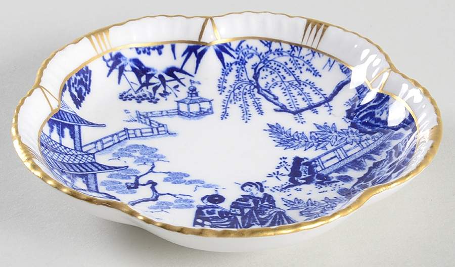 Blue Mikado Tudor Rose Tray by Royal Crown Derby-1