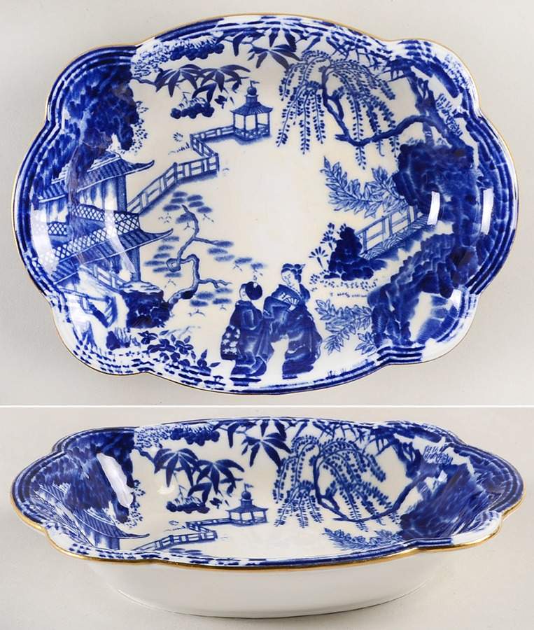 Blue Mikado Nut Dish by Royal Crown Derby-1