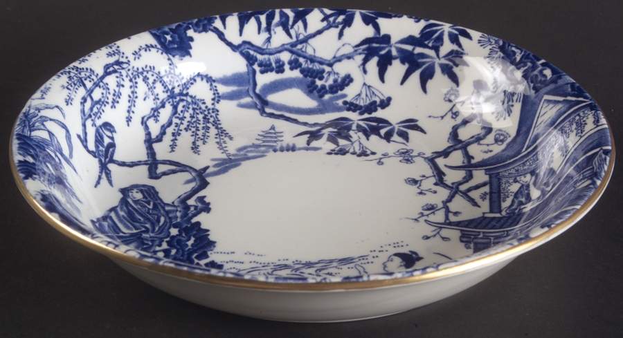 Blue Mikado Coupe Soup Bowl by Royal Crown Derby-1