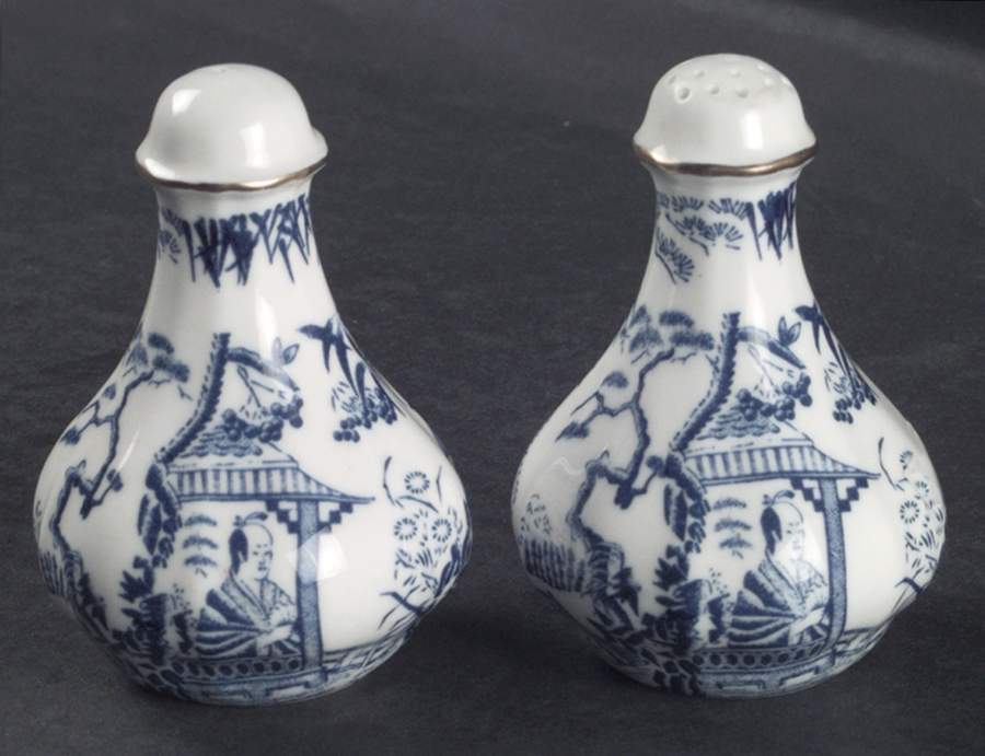 Blue Mikado Salt & Pepper Set by Royal Crown Derby-1