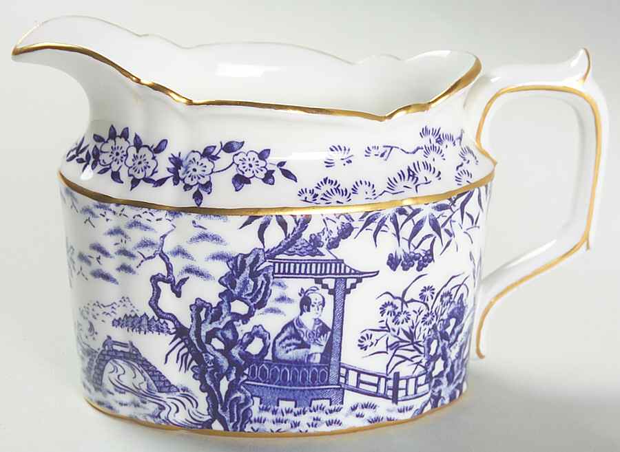 Blue Mikado Creamer by Royal Crown Derby-1