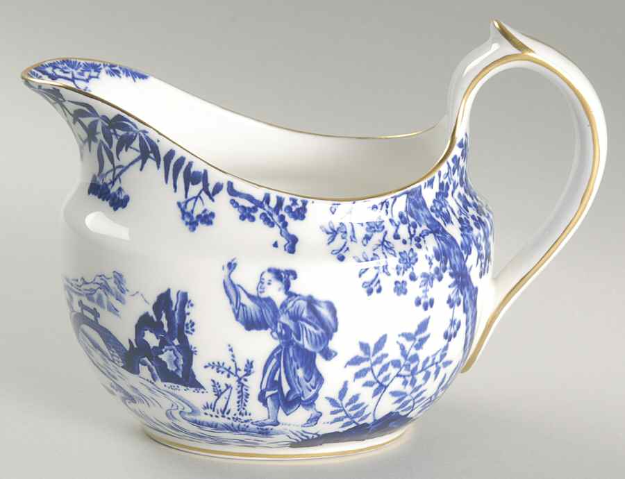 Blue Mikado Creamer by Royal Crown Derby-1