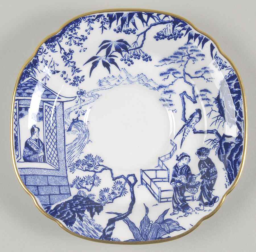 Blue Mikado Saucer for Oversized Cup by Royal Crown Derby-1