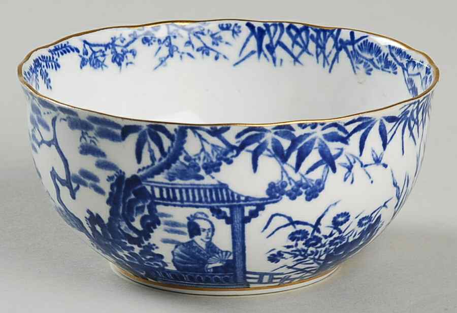 Blue Mikado Open Sugar Bowl by Royal Crown Derby-1