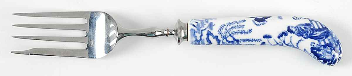Blue Mikado Individual Salad Fork by Royal Crown Derby-1