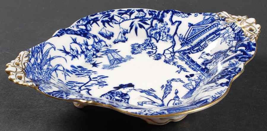 Blue Mikado Square 1685 Basket by Royal Crown Derby-1