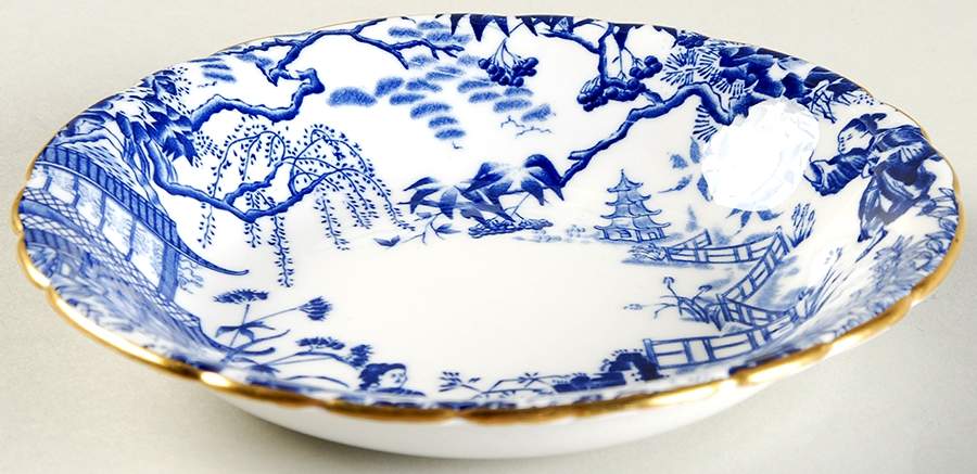 Blue Mikado Coupe Cereal Bowl by Royal Crown Derby-1