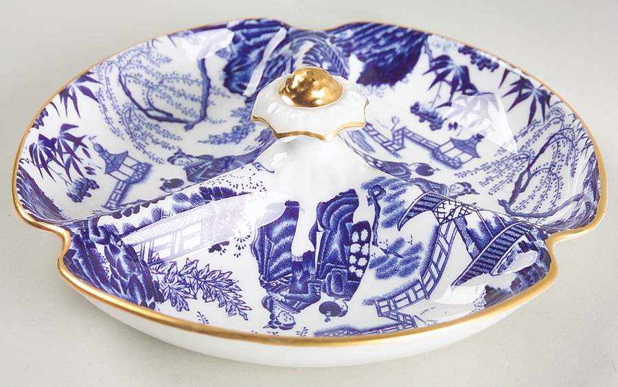 Blue Mikado 3-Part Relish by Royal Crown Derby-1