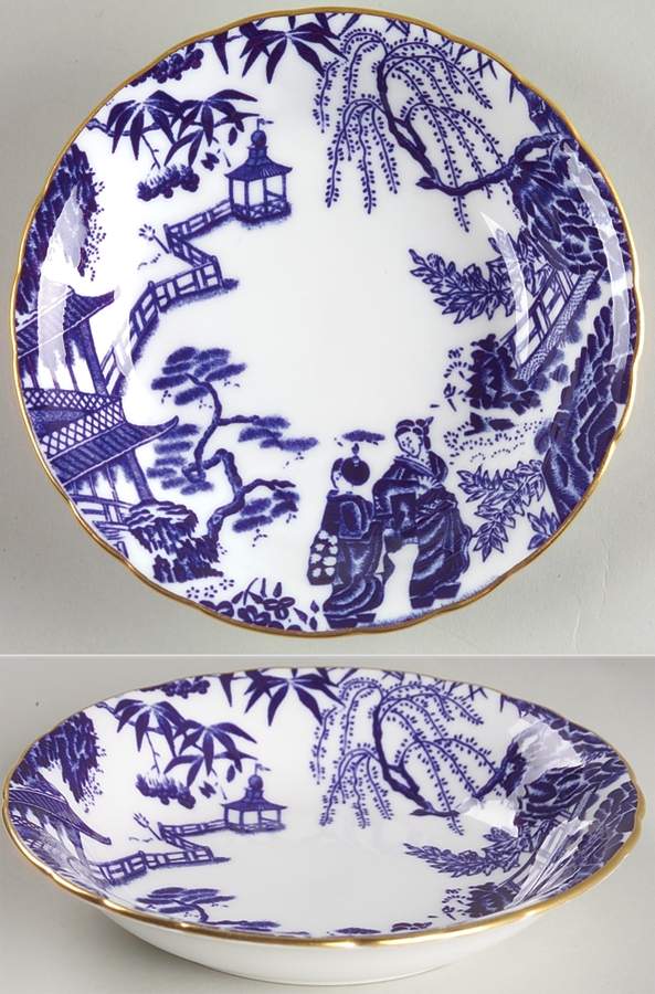 Blue Mikado Fruit/Dessert (Sauce) Bowl by Royal Crown Derby-1