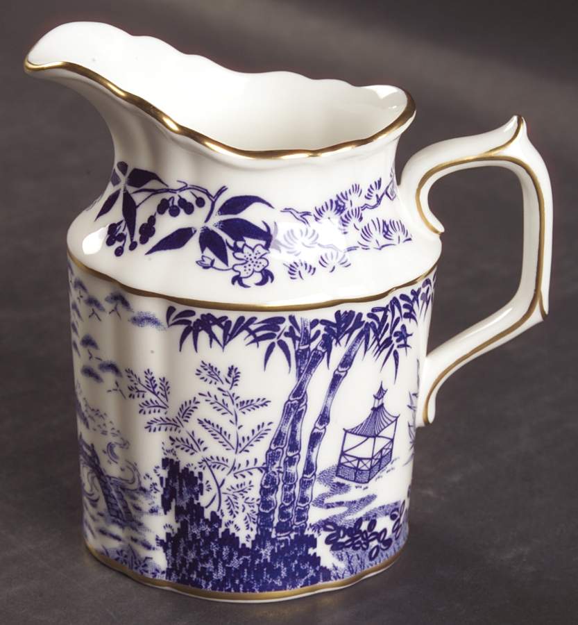 Blue Mikado Creamer by Royal Crown Derby-1