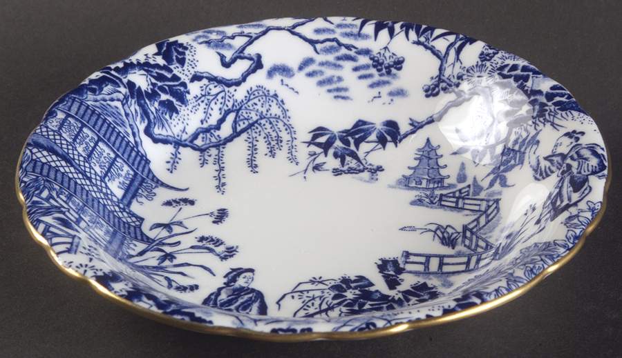 Blue Mikado Coupe Cereal Bowl by Royal Crown Derby-1