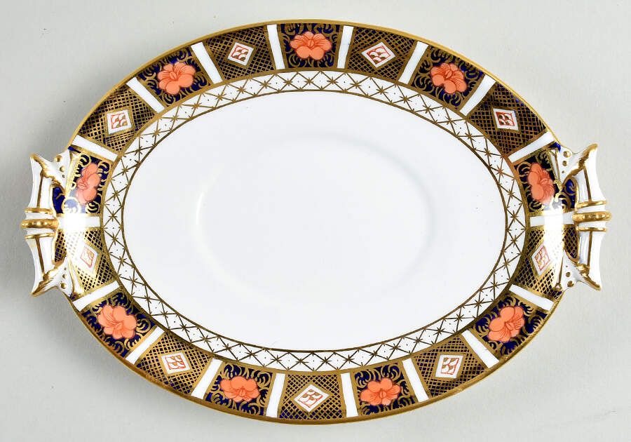 Border Imari Relish/Gravy Underplate by Royal Crown Derby-1