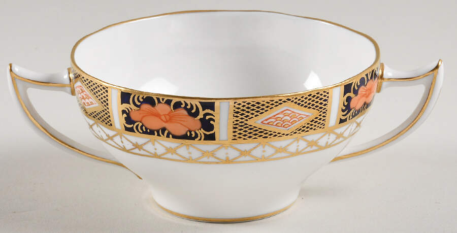 Border Imari Flat Bouillon Cup by Royal Crown Derby-1