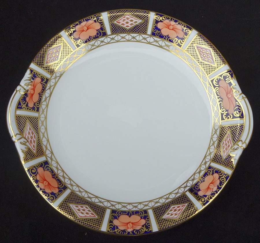 Border Imari Handled Cake Plate by Royal Crown Derby-1