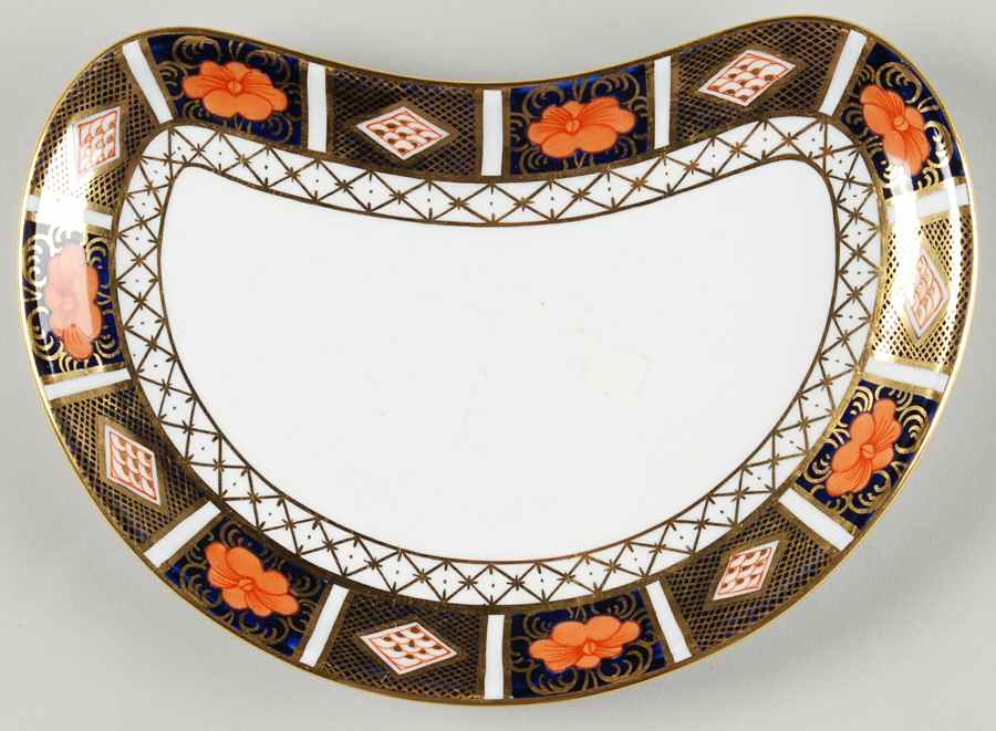 Border Imari Crescent Salad Plate by Royal Crown Derby-1