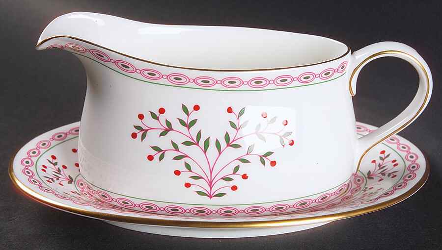 Brittany Gravy Boat & Underplate/Relish by Royal Crown Derby-1