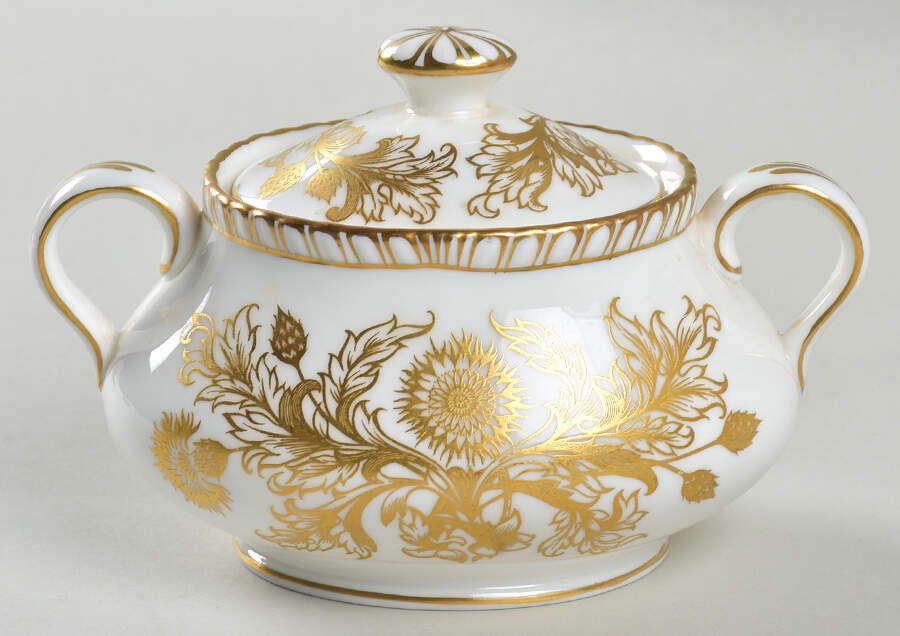 Brocade Sugar Bowl & Lid by Royal Crown Derby-1