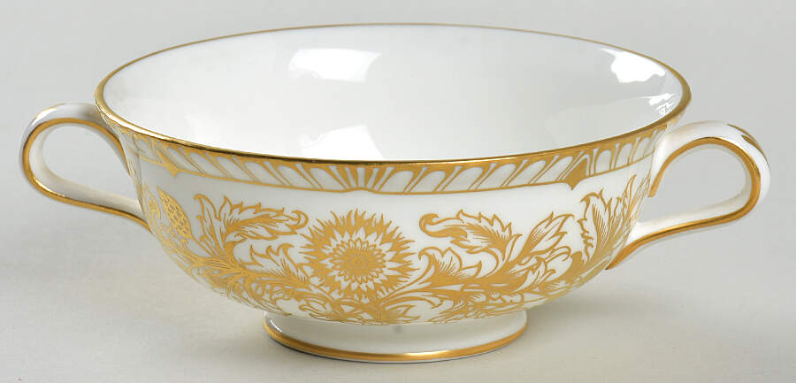 Brocade Footed Cream Soup Bowl by Royal Crown Derby-1