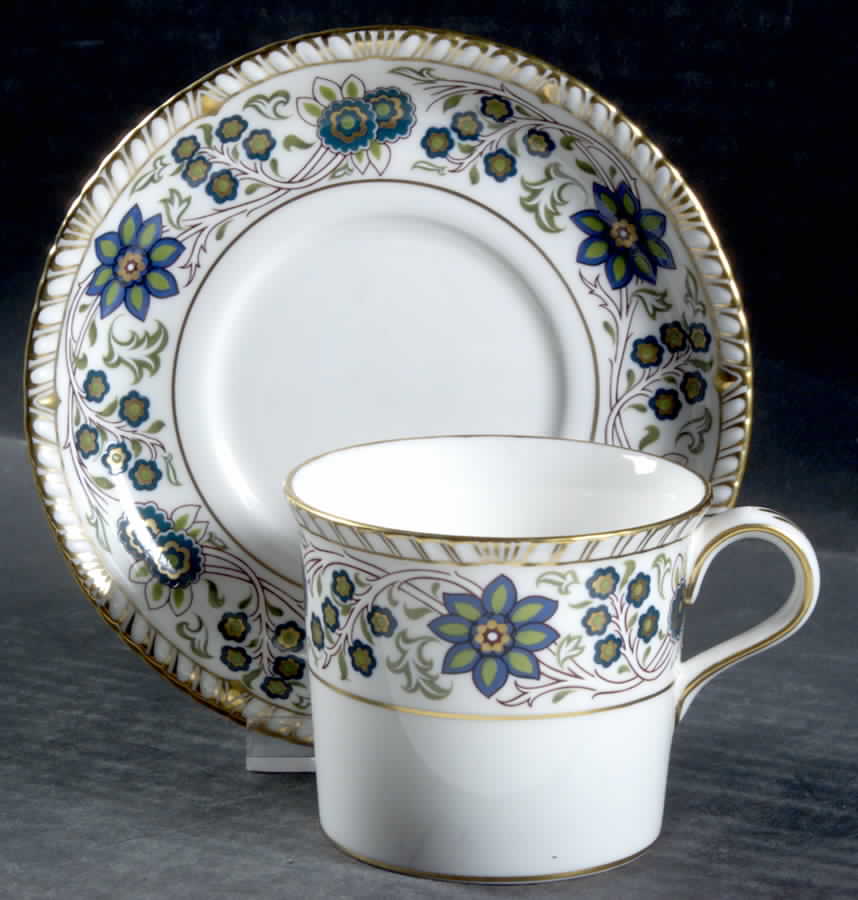 Caliph Flat Cup & Saucer Set by Royal Crown Derby-1