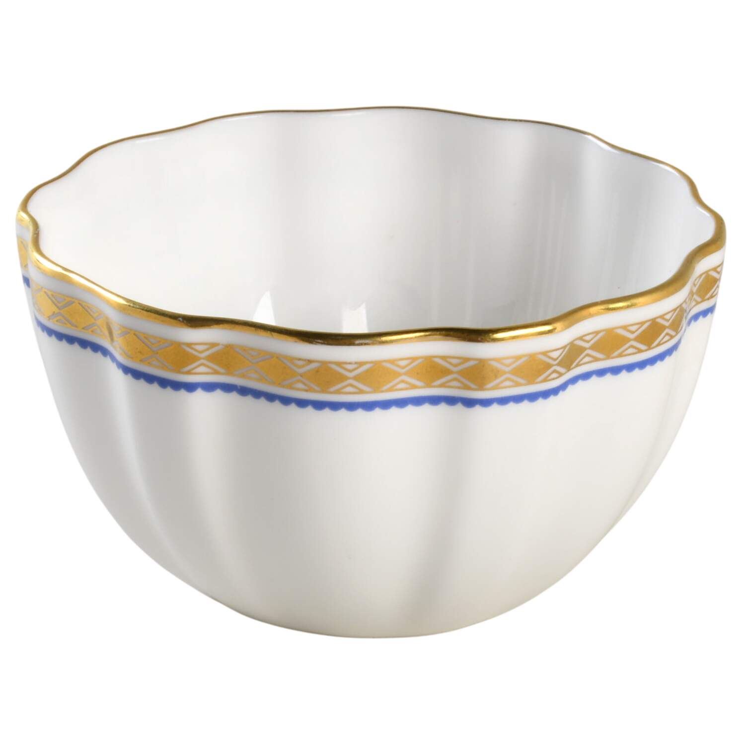 Carlton Blue Individual Open Sugar Bowl by Royal Crown Derby-1