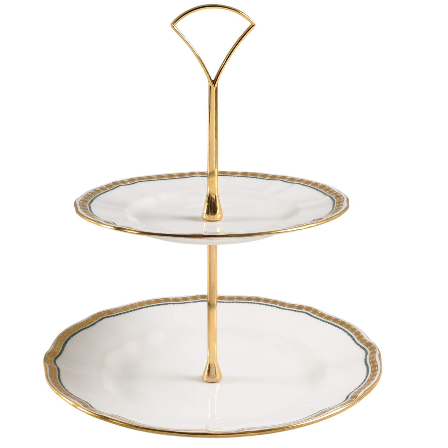 Carlton Blue 2-Tiered Serving Tray (Salad & Bread/Butter Plate) by Royal Crown Derby-1