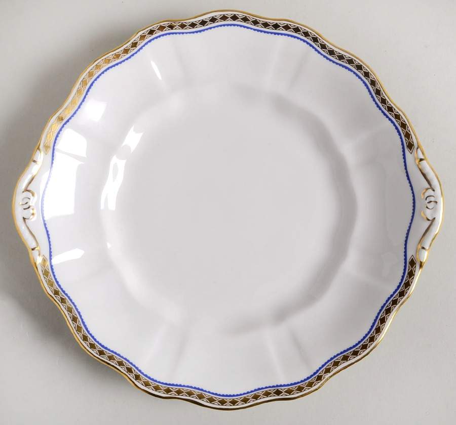 Carlton Blue Handled Cake/Pastry Plate by Royal Crown Derby-1