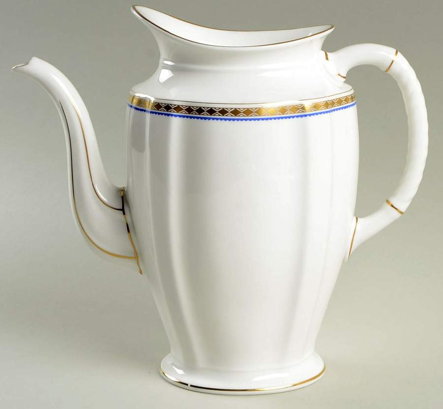 Carlton Blue Coffee Pot No Lid by Royal Crown Derby-1