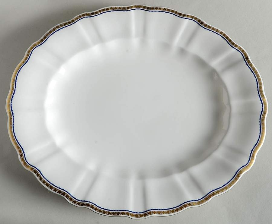 Carlton Blue 14" Oval Serving Platter by Royal Crown Derby-1