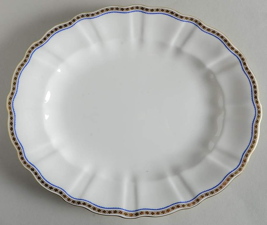 Carlton Blue 12" Oval Serving Platter by Royal Crown Derby-1