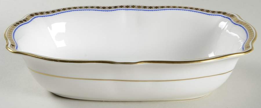 Carlton Blue 9" Oval Vegetable Bowl by Royal Crown Derby-1