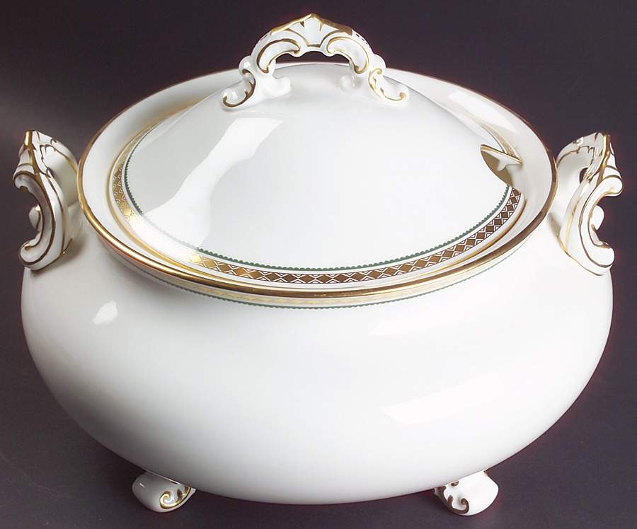 Carlton Green Tureen &  Lid by Royal Crown Derby-1