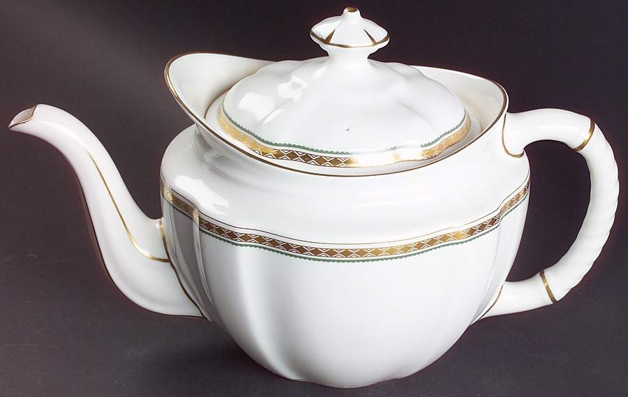 Carlton Green Teapot & Lid by Royal Crown Derby-1